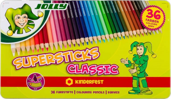картинка Карандаши цветные "Supersticks KINDERFEST" CLASSIK 36 цв. в мет коробке