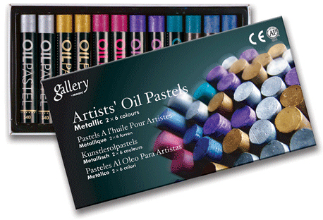 картинка Пастель MUNGYO масляная профессиональная 6 цветов металлик х2 шт. в картонной коробке