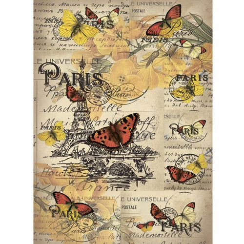 картинка Рисовая бумага для декупажа "Craft Premier", A3, 25г/м, "Открытка из Парижа"