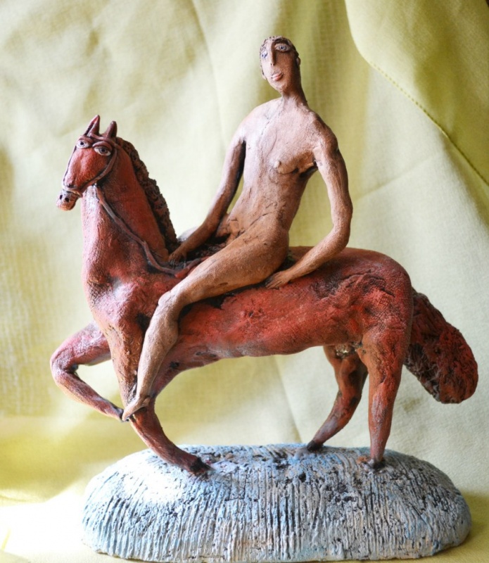 картинка Е. Трифонова   " Купание крсного коня " по мотивам Петрова-Водкина