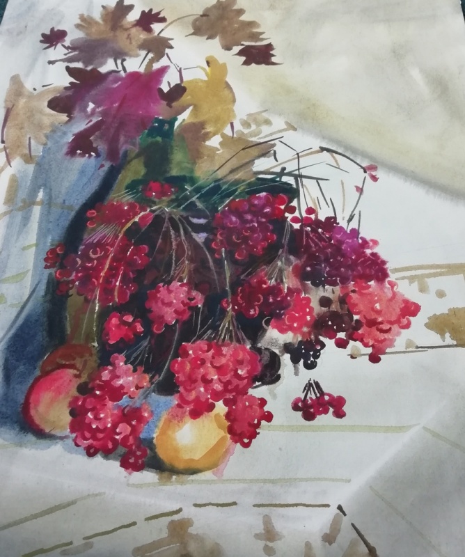 картинка Гайдук " Осенний натюрморт" бум.акв.60*53,1979