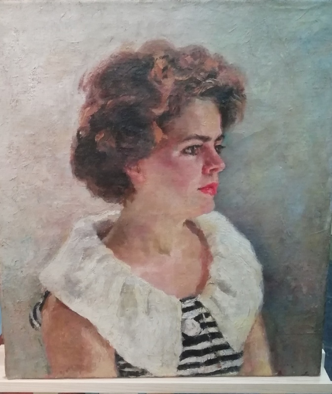 картинка Баканов К.Г. "Женский портрет с белым воротничком" к.м. 46*52