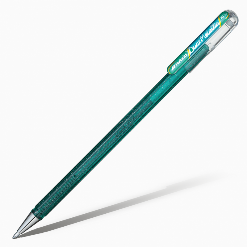 картинка Гелевая ручка с чернилами "Хамелеон" Hybrid Dual Metallic, 1,0 мм, зеленый + синий металлик