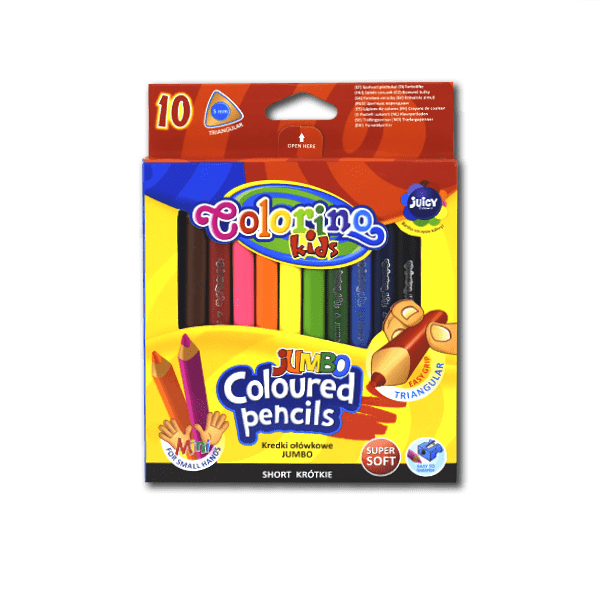 картинка Набор цветных карандашей трехгранных COLORINO JUMBO 10шт., картонная уп-ка