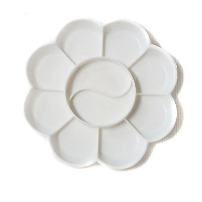 картинка Палитра пластиковая круглая, диам. 12,5 см, 10 углублений, форма цветок, SFA041, Хоббитания