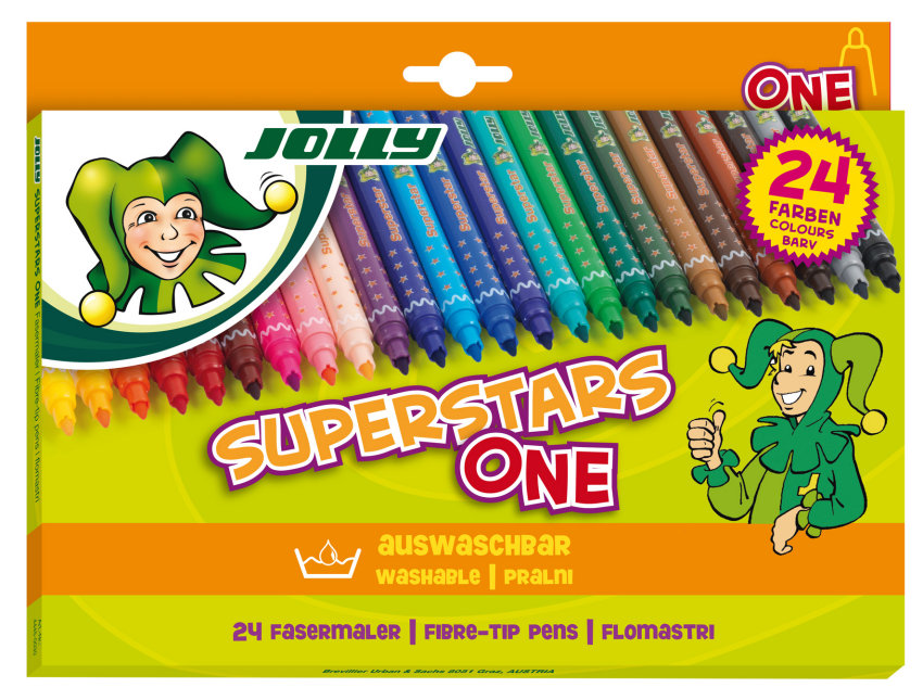 картинка Фломастеры" Superstars ONE "24  цветов в картонной коробке