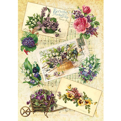 картинка Рисовая бумага для декупажа "Craft Premier", A3, 25г/м, "Садовые Цветы"