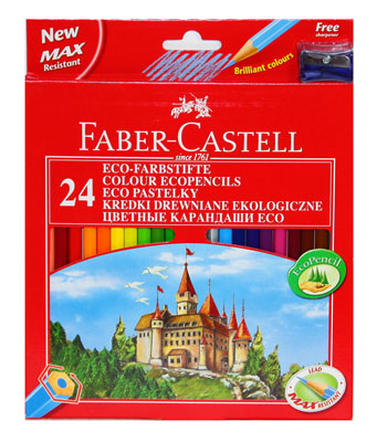 картинка Карандаши цветные "Замок" шестигранный, 24 цв. в карт коробке
