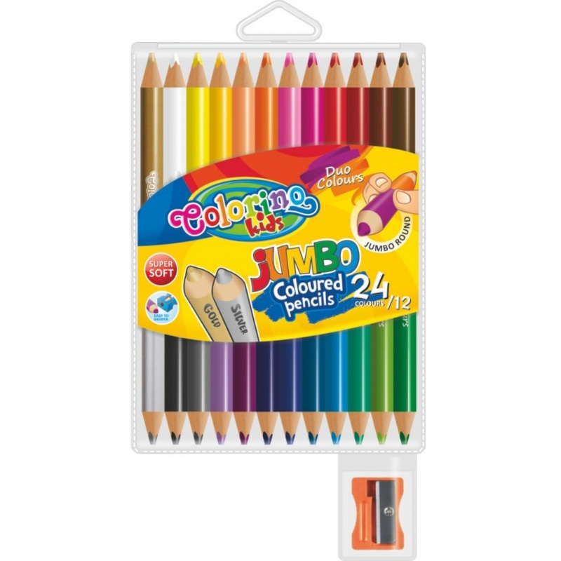 картинка Набор цветных двусторонних карандашей COLORINO JUMBO