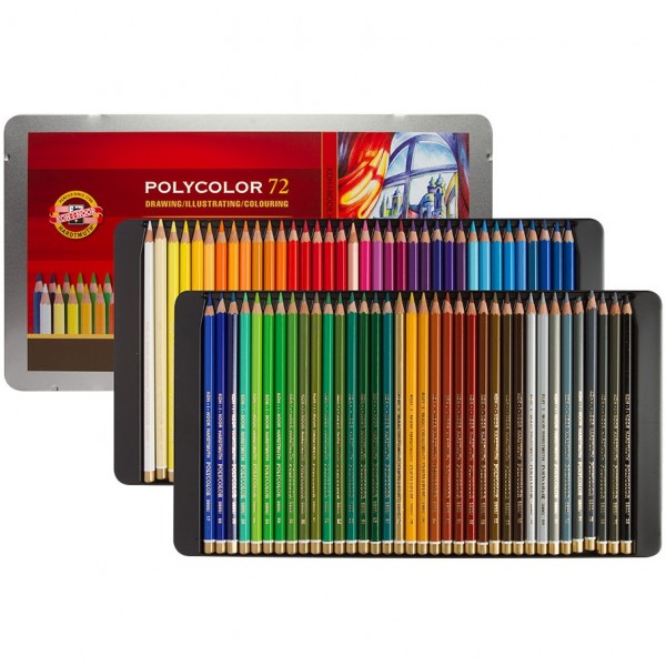 картинка Набор цветных карандашей PolyColor 72шт, металлическая уп-ка