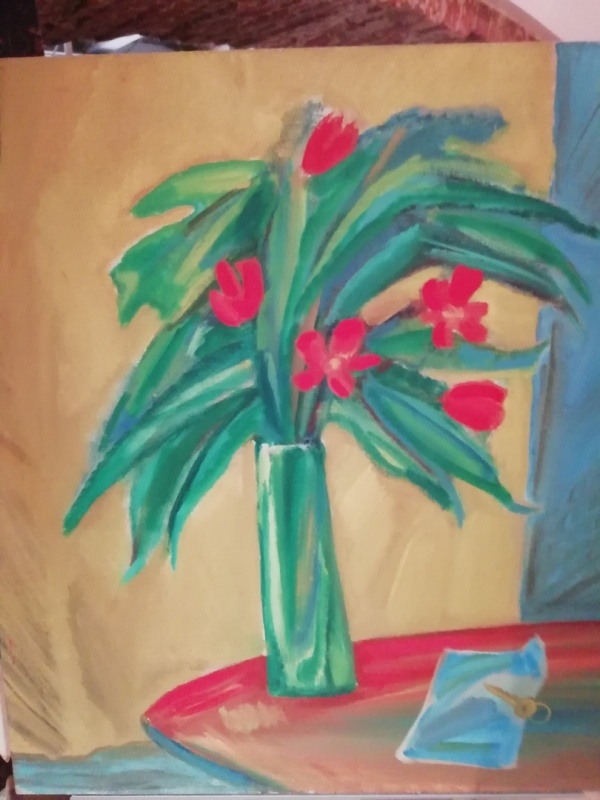 картинка Сурин Ю.И. "Букет в зеленой вазе" х.м. 70 * 80, 1996