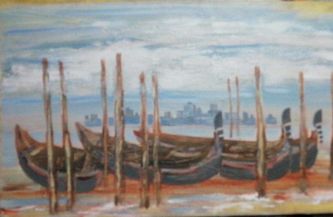 картинка И.Карпова " Венеция, лодки" х.м.54*84,2004 г.