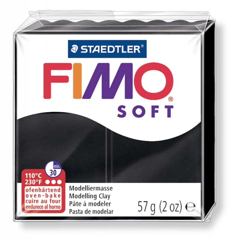 картинка Полимерная глина Fimo  9 black 56 гр