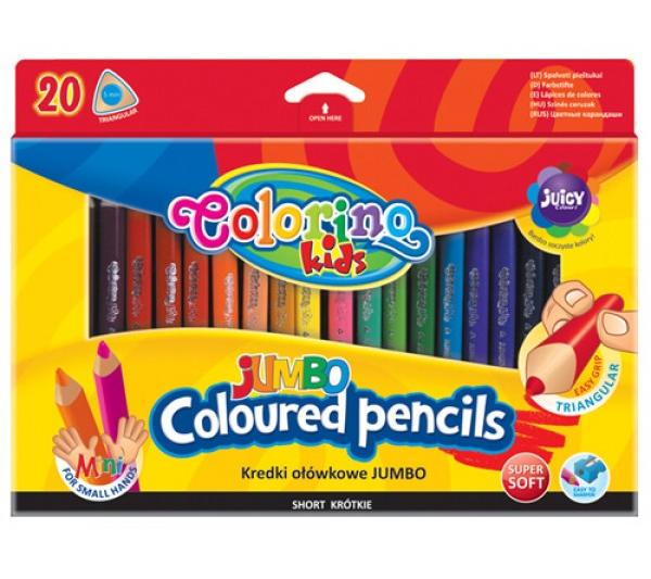 картинка Набор цветных карандашей трехгранных COLORINO JUMBO 20шт., картонная уп-ка