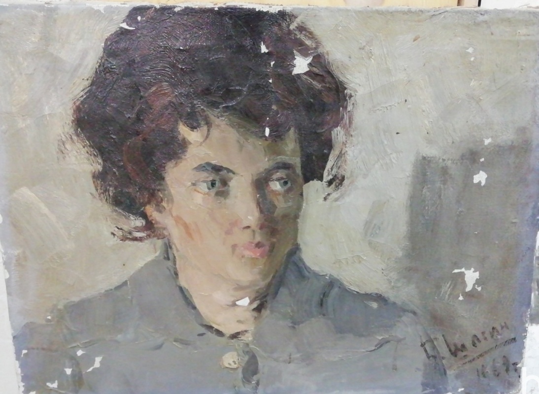 картинка Шагин Б.П. "Женсий портрет" х.м. 35*46