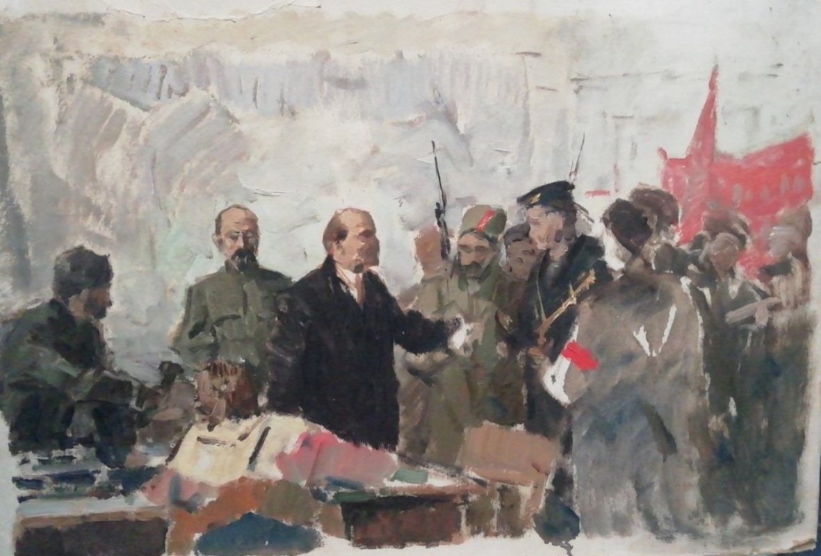 картинка Климашин "Этюд к картине"Ленин в октябре", к.м, 44*63