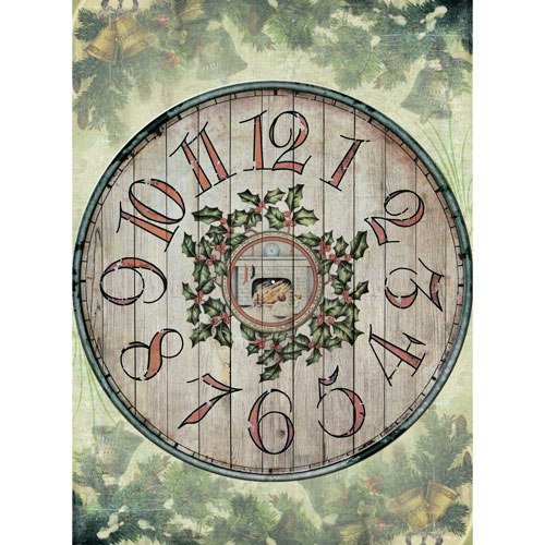 картинка Рисовая бумага для декупажа "Craft Premier", 28,2х38,4см, 25г/м, "Деревянные часы"