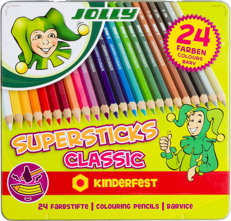 картинка Карандаши цветные "Supersticks KINDERFEST"CLASSIK 24 . в мет коробке