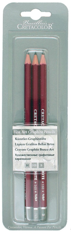 картинка Набор чернографитных карандашей CLEOS 3шт. (H,HB,B) блистер