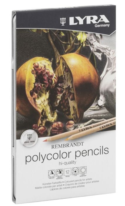 картинка REMBRANDT POLYCOLOR Художественные цветные карандаши, 12 цв в метал коробке