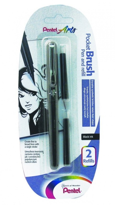 картинка Ручка-кисть Brush Pen для каллиграфии без блистера (в комплекте 4 картриджа)