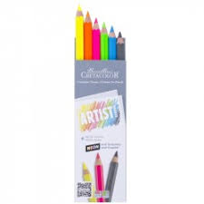 картинка Artist Studio Line - 5 неоновых цветных карандашей МЕГА + 1 графитовый