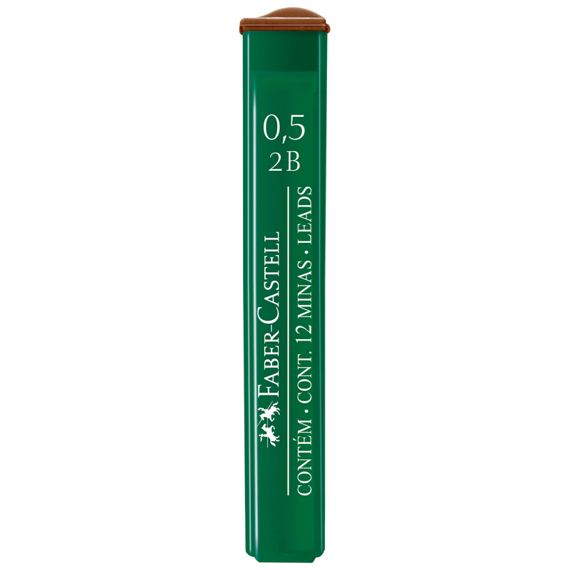картинка Грифели для механических карандашей Faber-Castell "Polymer", 12шт., 0,5мм, 2B