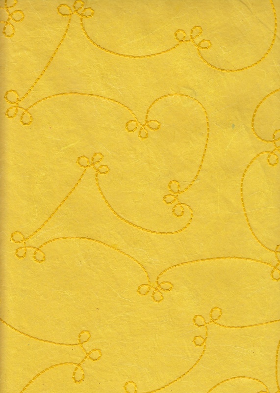 картинка Бумага ручной  работы с вышивкой 50 * 70 желтая