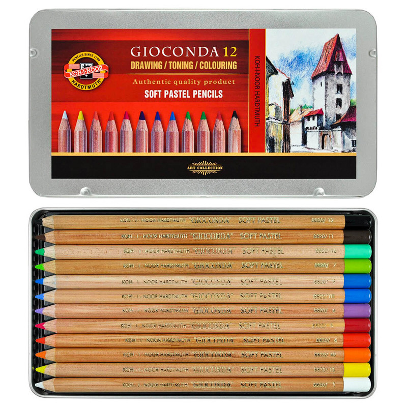 картинка Набор пастельных карандашей "Gioconda", 12цв, в жестяной коробке