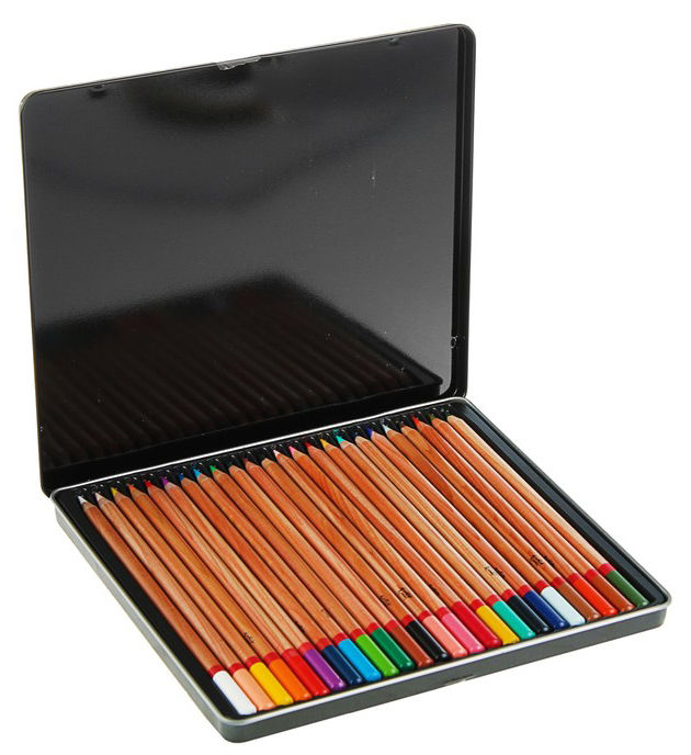 картинка Набор профессиональных цветных карандашей, 24 цвета в жестяной упаковке "Мастер-Класс"