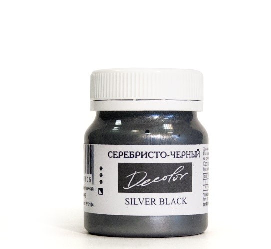 картинка Акрил металлик "Decolor" 50 мл серебристо-черный