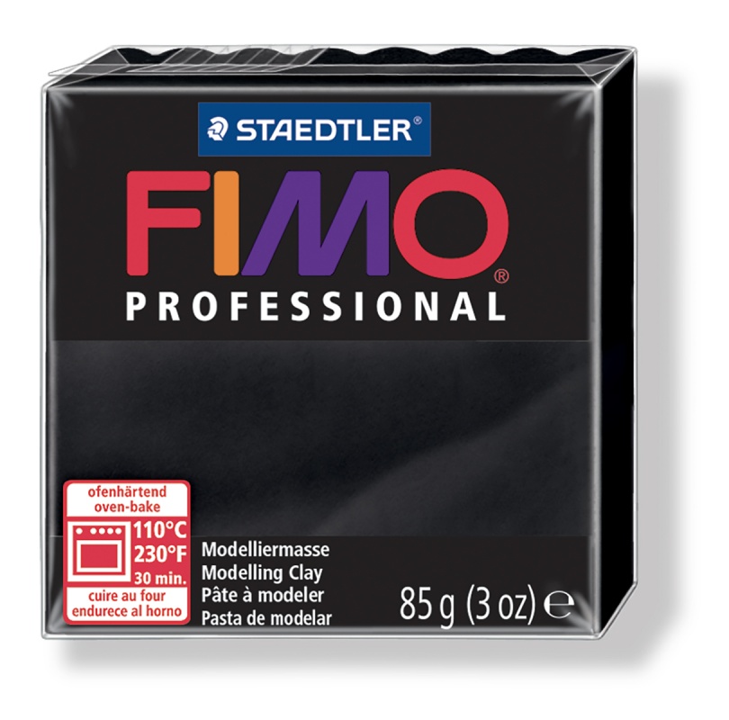картинка STAEDTLER FIMO professional полимерная глина, запекаемая в печке, уп. 85 гр. цвет: черный