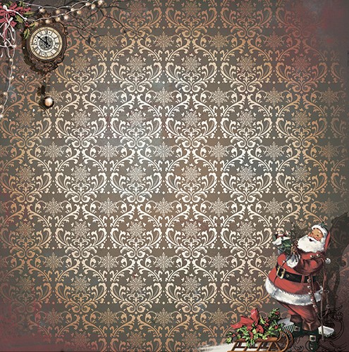 картинка Бумага для скрапбукинга "Мелодии Рождества" Санта 16,5x16,5см "Craft Premier"