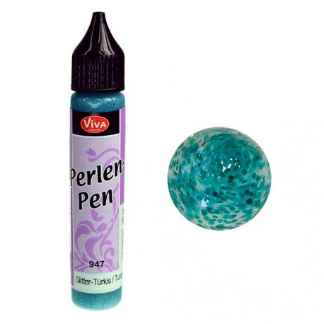 картинка Краска д/создания жемчужин Perlen-Pen Glitter 25 мл бирюзовый
