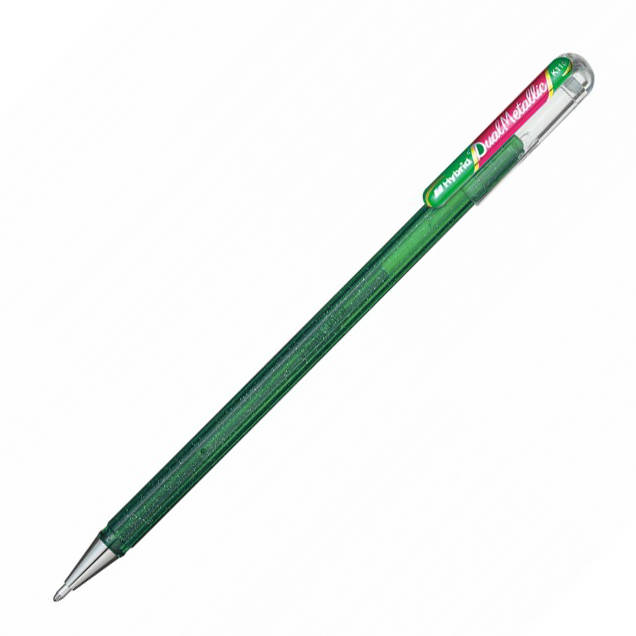 картинка Гелевая ручка с чернилами "Хамелеон" Hybrid Dual Metallic, 1,0 мм, зеленый + красный металлик