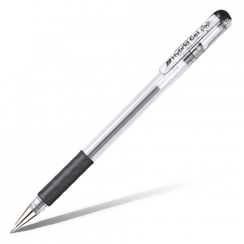 картинка Гелевая ручка с металлическим наконечником Hybrid gel Grip, черный стержень, 0,6мм