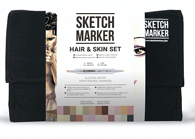 картинка Набор маркеров "SKETCMARKER Hair&Skin set 24" - Оттенки волос и тела (24 маркера + сумка органайзер)