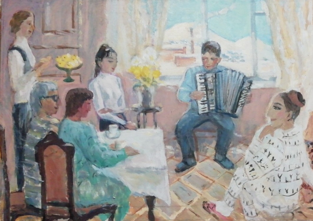 картинка Милавина М.Ю. "Семья Мангасарян", к.м, 50*70, 1999г