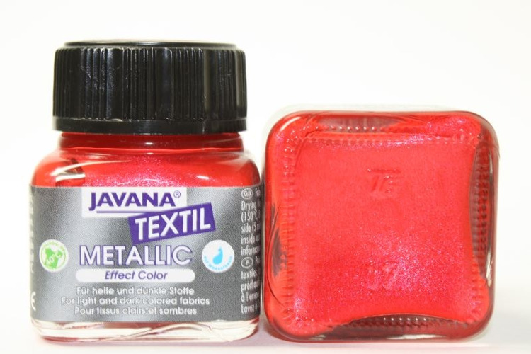 картинка Краска Javana Textil Metallik 90976 красный