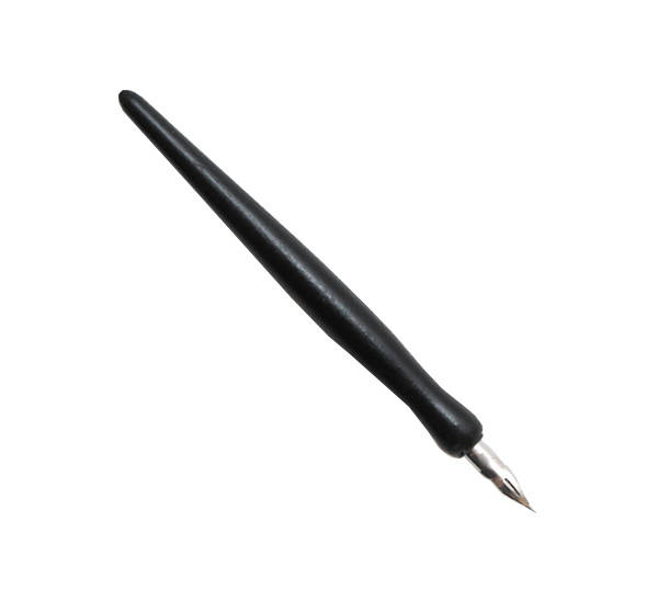картинка Деревянная ручка-держатель для пера с пером