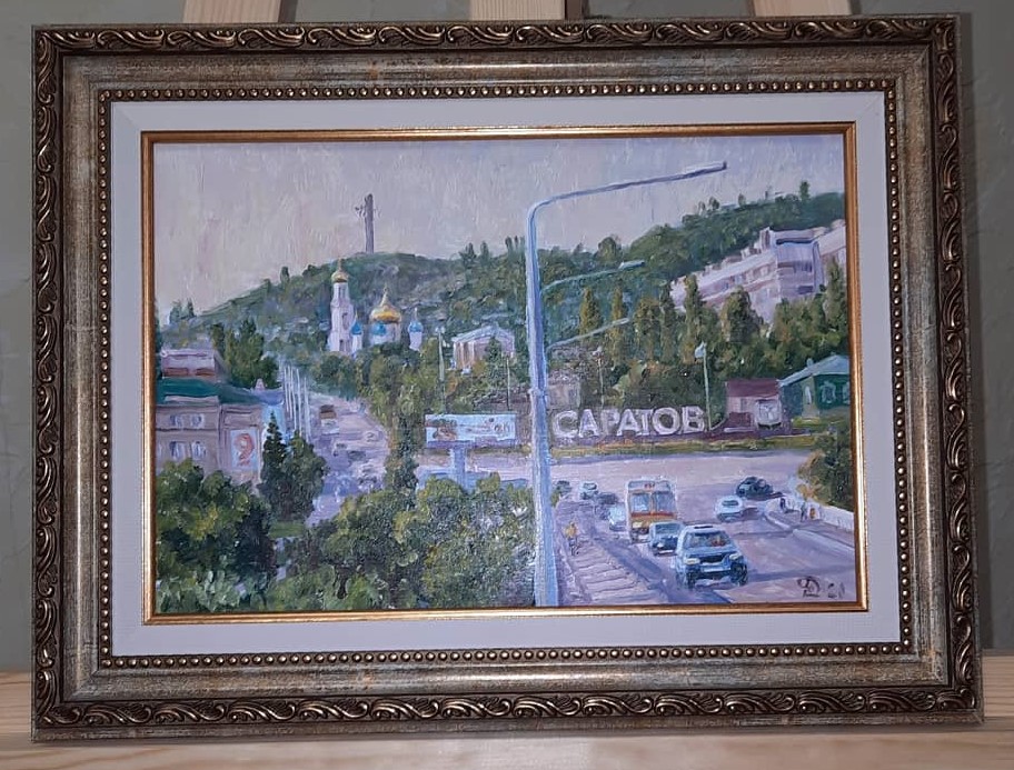 картинка Дубовов Н.К. " Вид с моста на город", к.м. 20,3*29,5, 2020