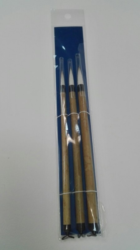 картинка Набор из 3 кистей НВ223, волос смешанный, ручка бамбуковая, упак. картонная подложка, Хоббитания
