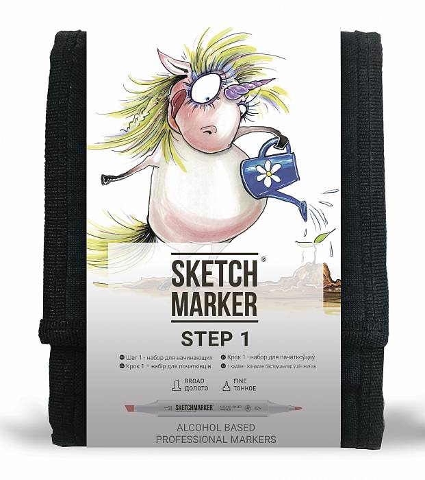 картинка Набор маркеров "SKETCMARKER 12 Step 1" Шаг 1 - набор для начинающих (12 маркеров + сумка органайзер)