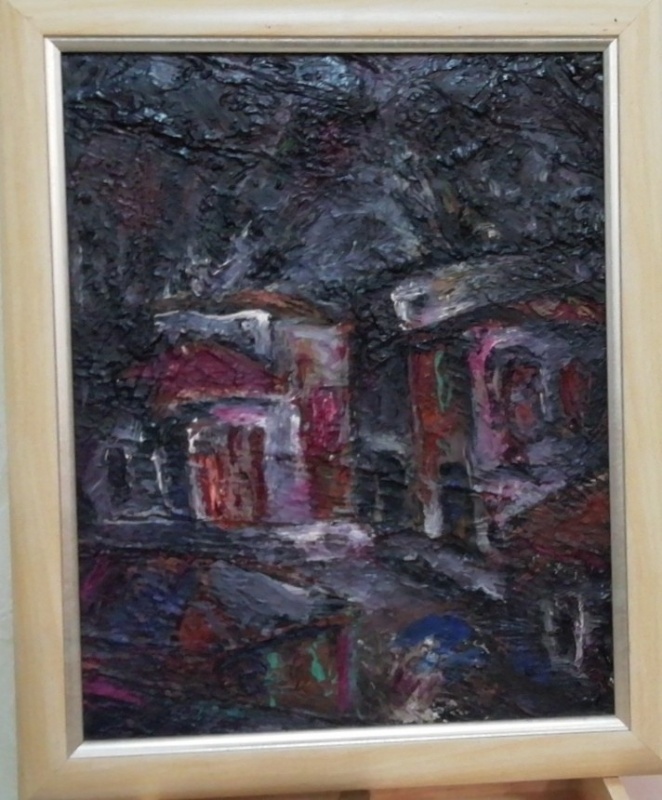 картинка Батаршин "Городской пейзаж" к.м, 49*39, 1991г