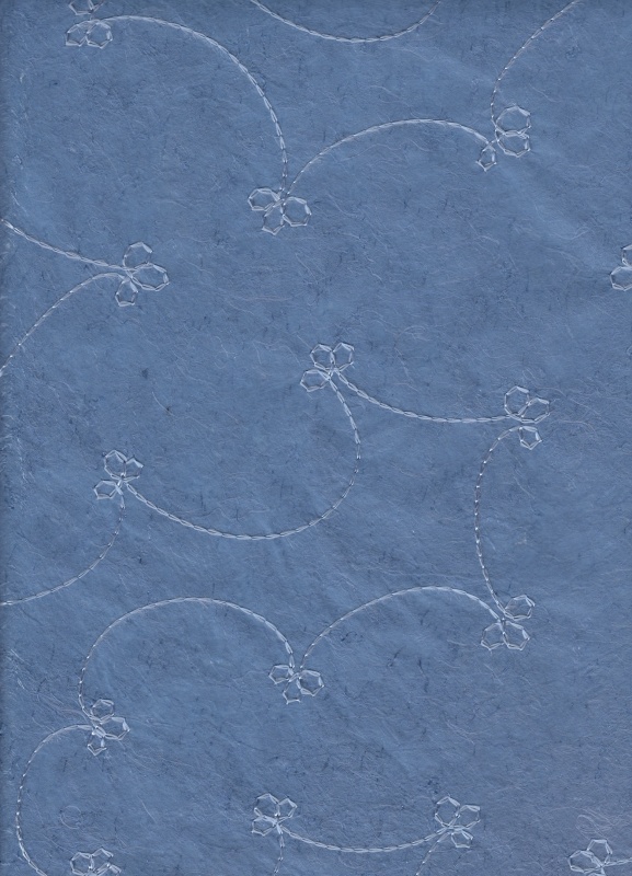 картинка Бумага ручной  работы с вышивкой 50 * 70 синяя