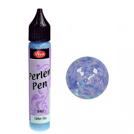 картинка Краска д/создания жемчужин Perlen-Pen Glitter 25 мл небесный