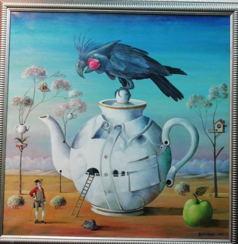 картинка В.Орлов " Чайник в пустыне  "х.м. 85 * 85 , 2002