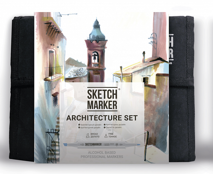 картинка Набор маркеров "SKETCMARKER Architecture 36 set" Архитектура (36 маркеров + сумка органайзер)