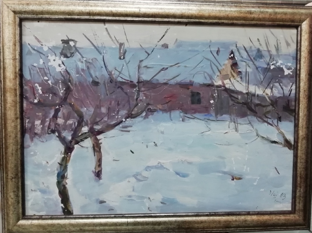 картинка Журавлев " Зима в деревне", к.м, 34*25,5