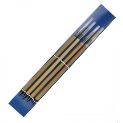 картинка Набор из 4 кистей НВ222, волос смешанный, ручка бамбуковая, упак. картонная подложка, Хоббитания